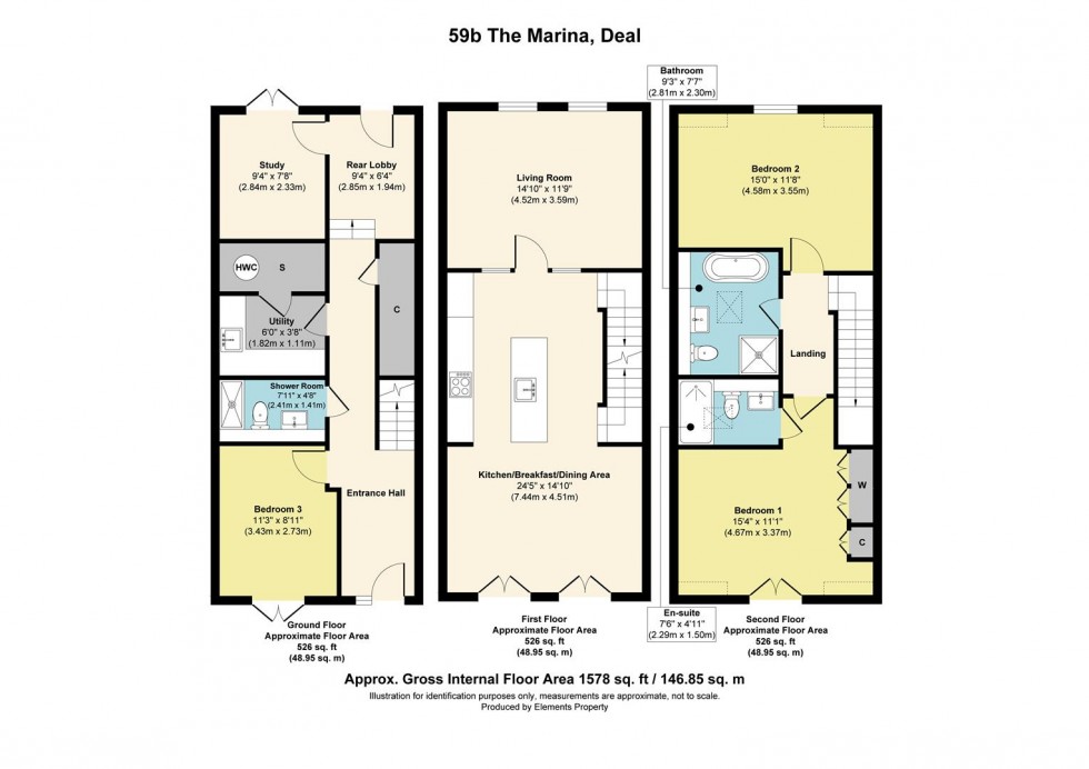 Floorplan for Straits House, The Marina, Deal