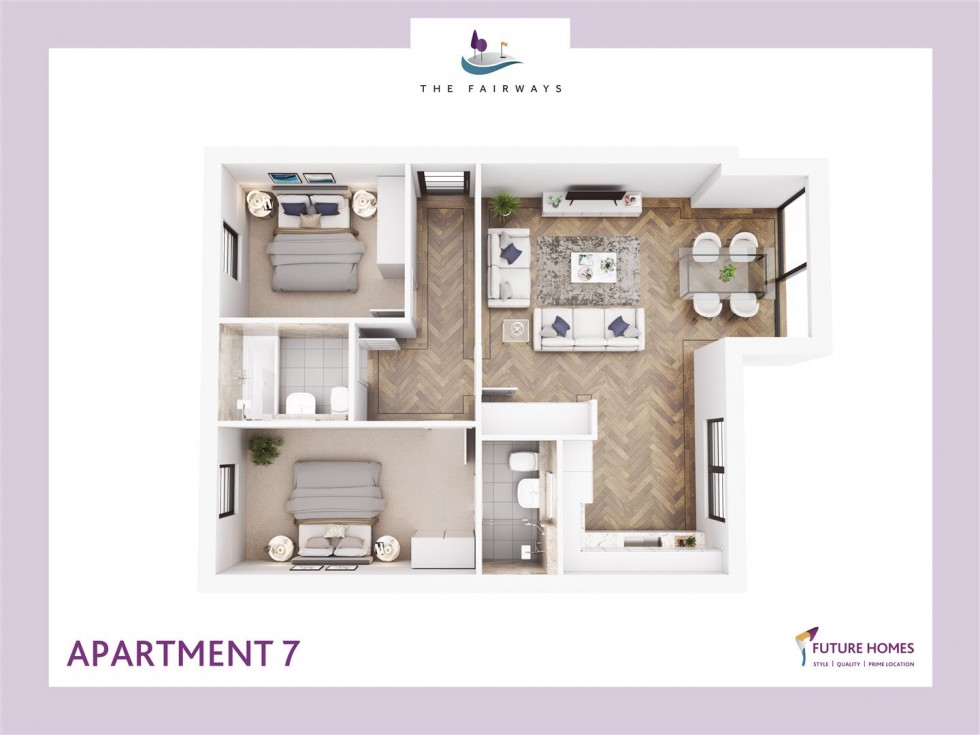 Floorplan for Apartment 7, The Fairways, Convent Road, Broadstairs